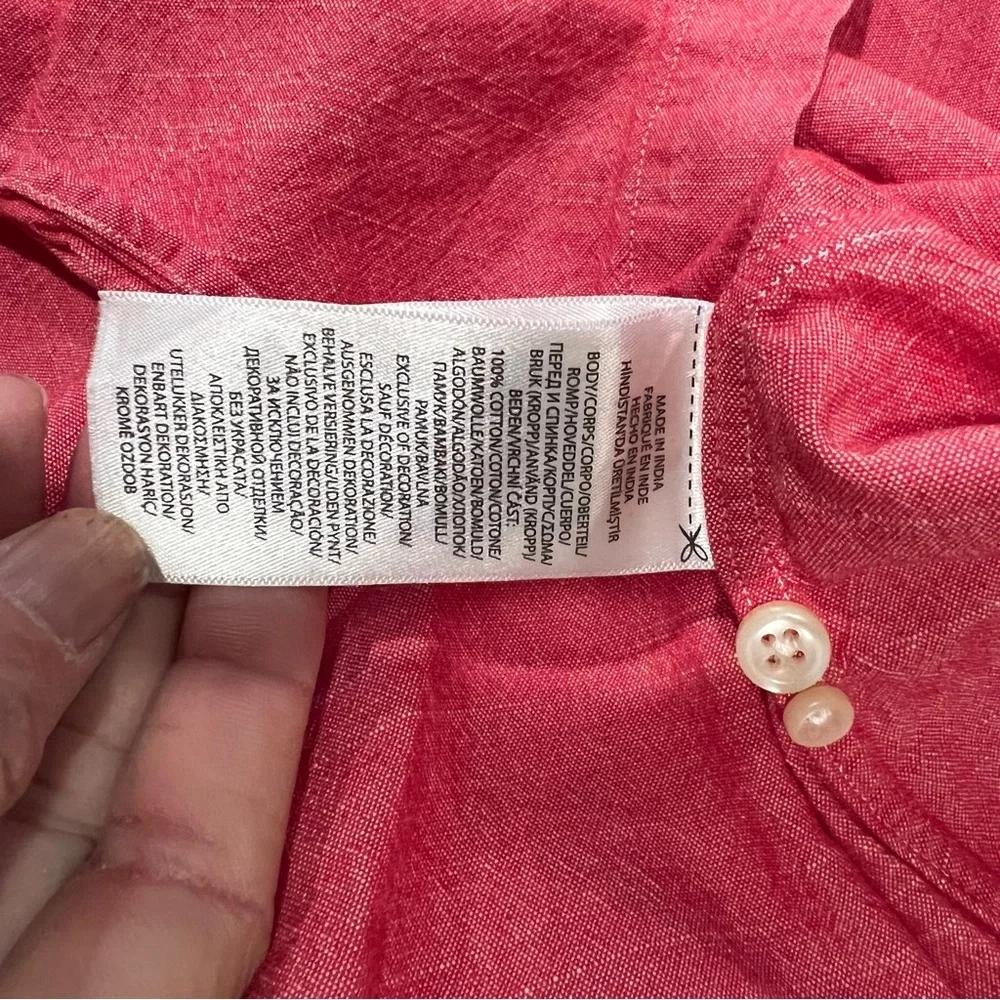 Polo RALPH LAUREN Men’s Large Red 100% Cotton Classic Fit Collared Dress SHIRT - Picture 12 of 13